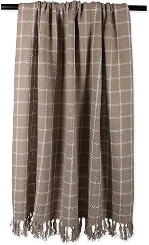 Miniatura 4 de DII Manta tejida a cuadros transitional, 50x60 pulgadas, Stone