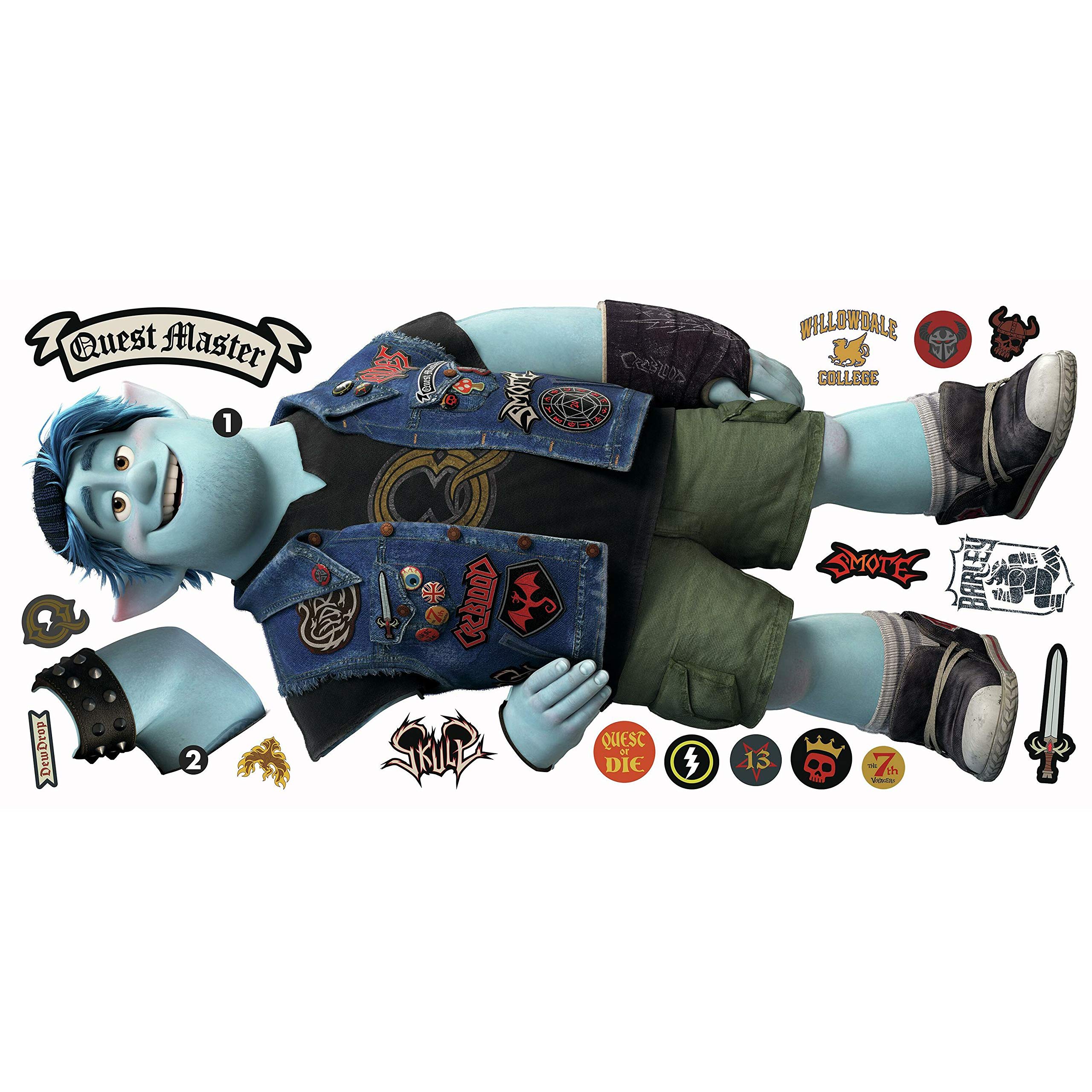 RoomMates Onward Barley Peel and Stick Giant Wall Decals, Blue, Black, Green - Image 3