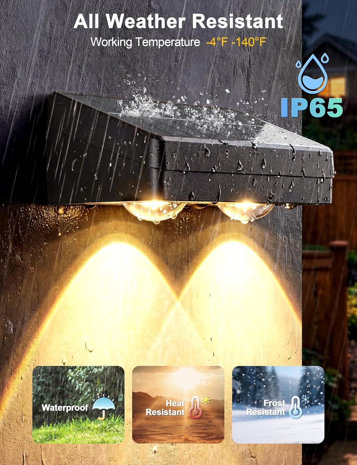 JOFIOS Fence Lights Solar Powered with Remote 12 Pack, Warm White, Cool White and RGB Color Glow LED Solar Lights Outdoor, Dusk to Dawn Solar Fence Lights for Patio, Backyard, Railing, Deck, and Wall