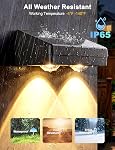 JOFIOS Lumières de clôture à distance, 9 Couleurs fixes 12 Modes, lumières de clôture solaire extérieures étanches, blanc chaud/cool, RGB LED Lumières de pont pour marche/course/rail/balcon/patio/extérieur, paquet de 8