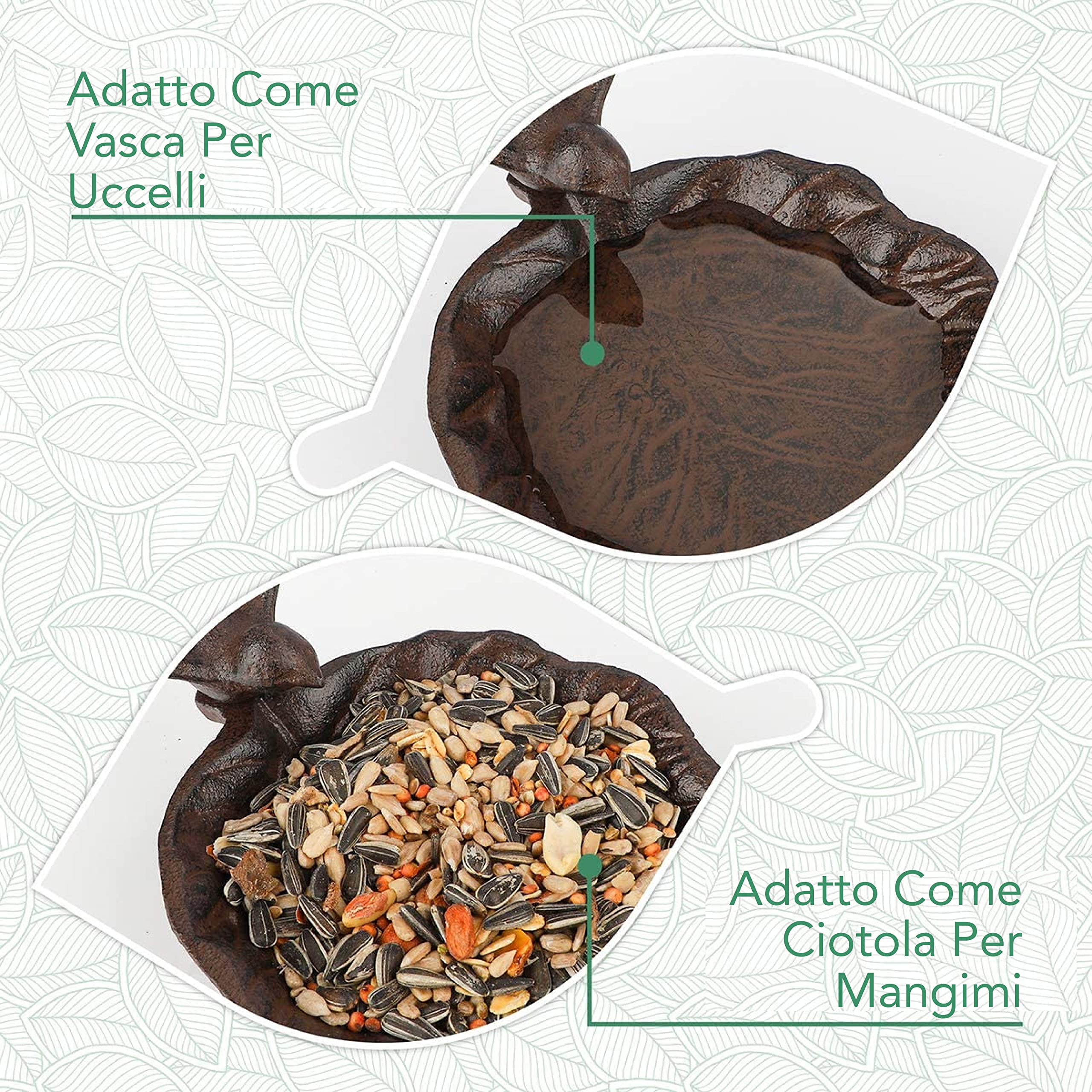 Abbeveratoio per uccelli in ghisa vintage per giardino - Fontana a colonna WILDLIFE FRIEND