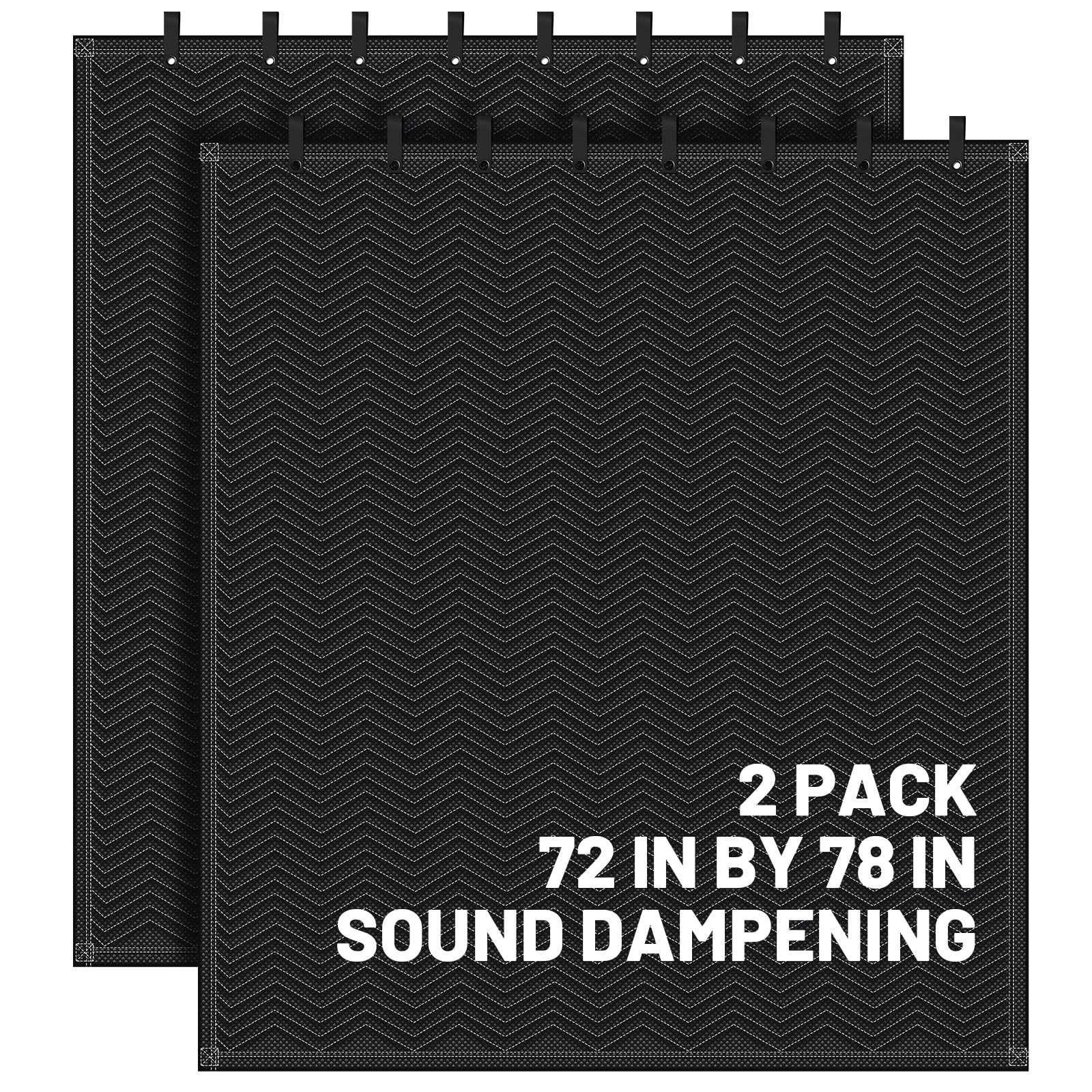 Tudomro 2 Pcs Sound Dampening Blanket Soundproof Blanket Grommeted General Indoor or Outdoor Use (72 x 78 Inches)