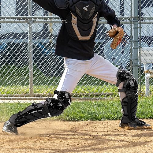 Miniatura 7 de Beutyal Baseball Softball Catcher Leg Guards Shin Guards Youth 12.5 Inch Black