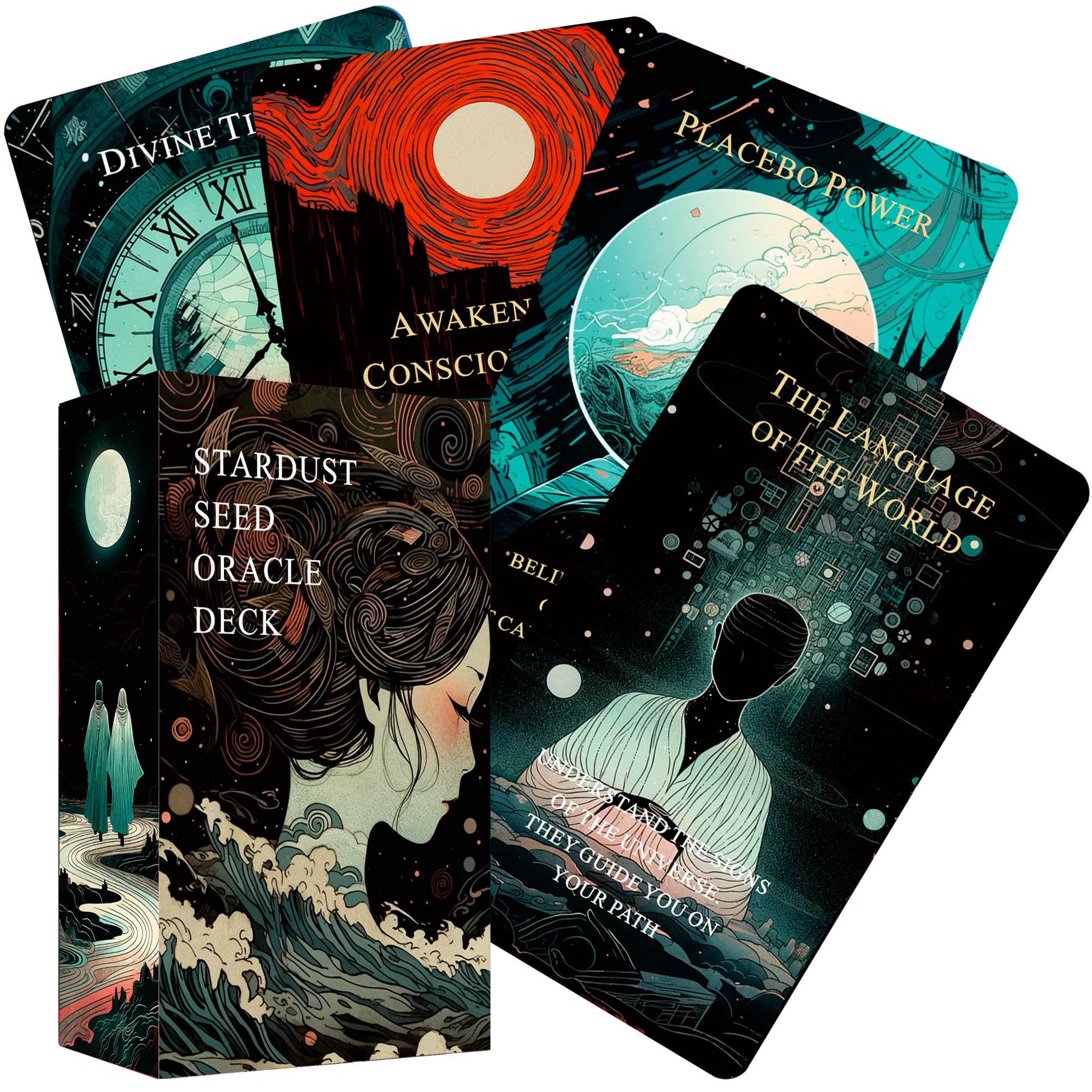 Seeds of Stardust Oracle Cards, Cosmic Oracle Deck for Intuition, 80 Tarot Cards for Divine Guidance and Higher Self Messages