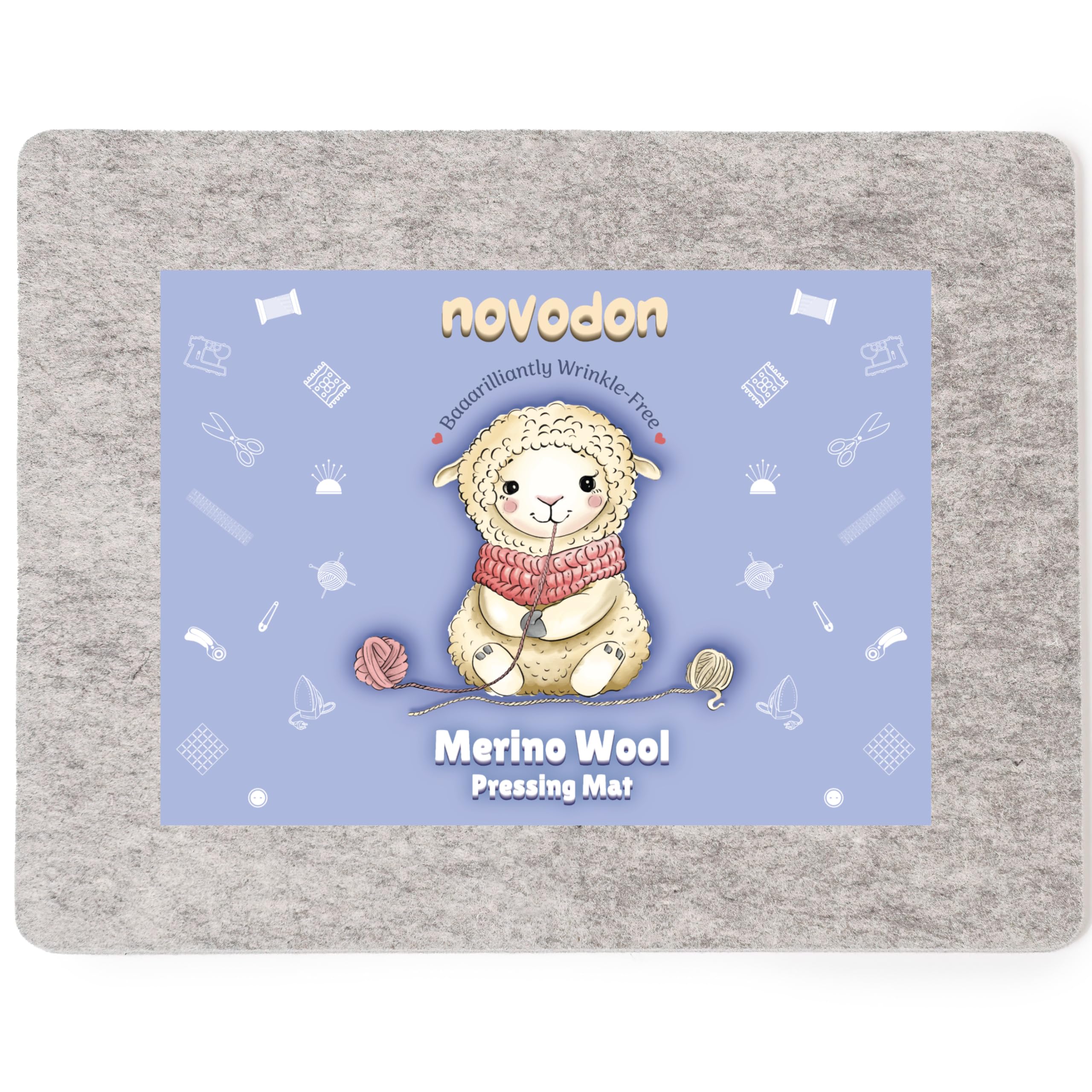 Novodon Merino Wool Pressing Mat for Quilting 17" x 13.5" 100% Merino Wool Pressing Mat for Quilting and Ironing