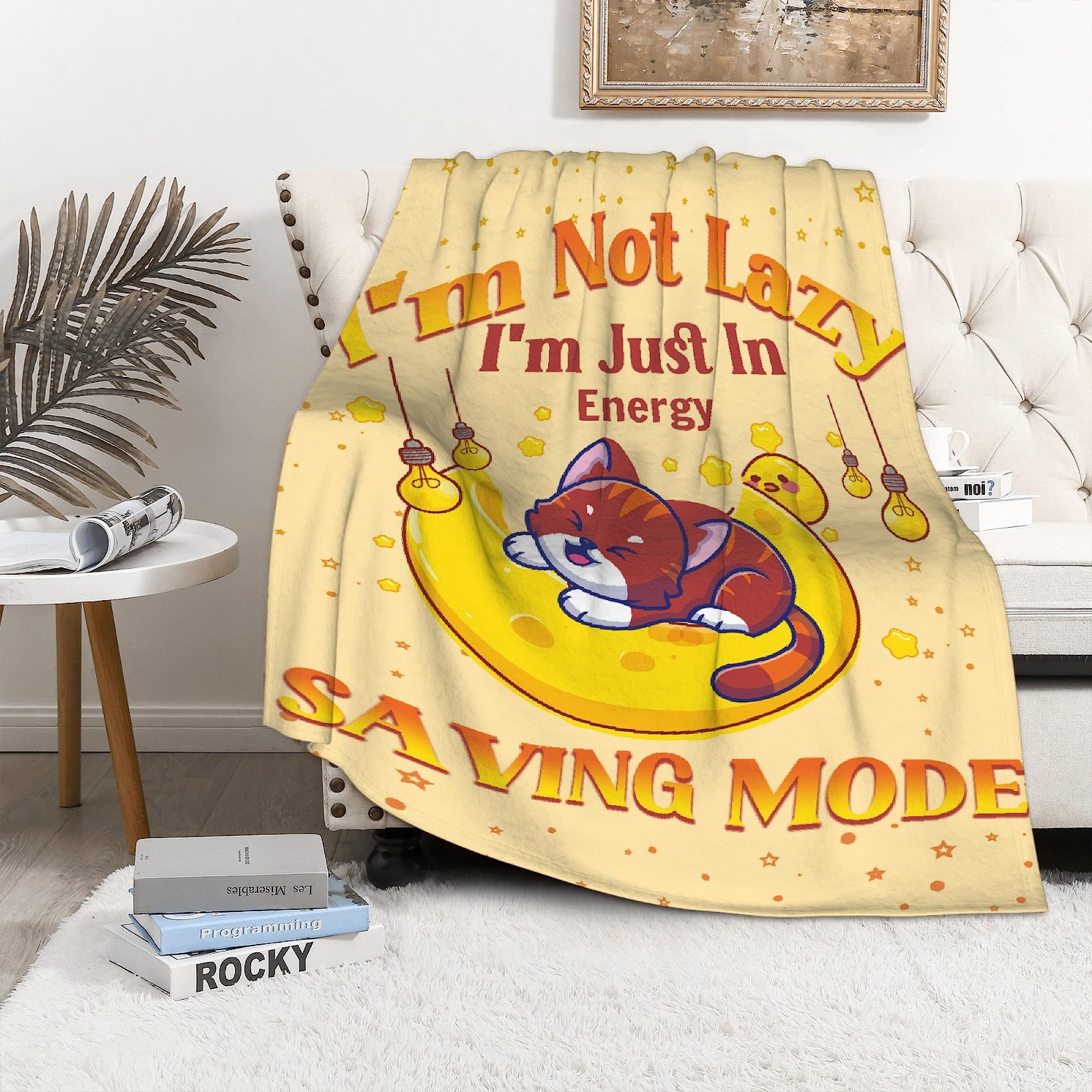 Amazon.com: I'm Just in Energy Saving Mode Blanket,Lightweight Flannel  Fleece Kids Lovers Throw Blanket Gifts for Girls in All Season,Blanket for  Bed/Couch/Sofa 90x120 for Whole Family : Home u0026 Kitchen