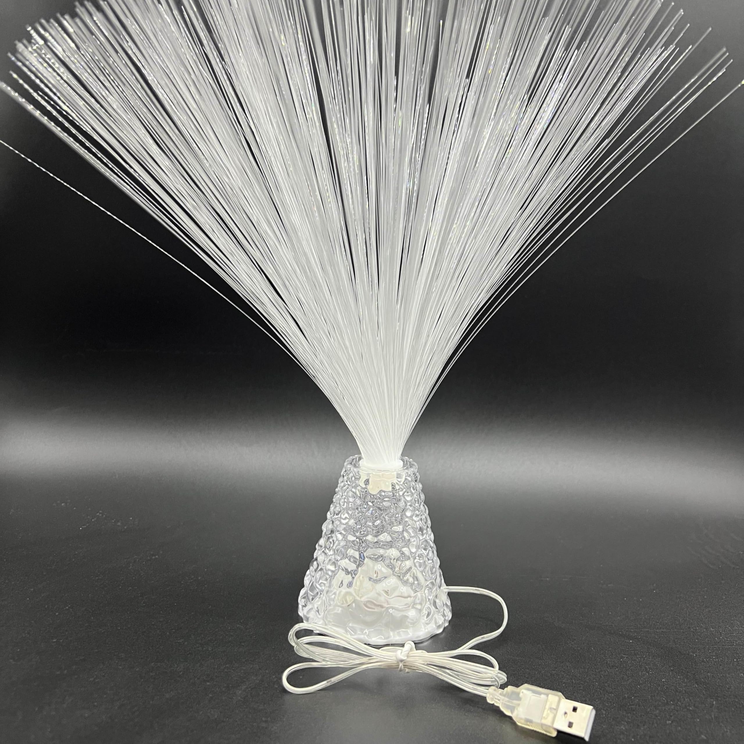 JALORDE 2pcs 14 inch Corded Fiber Optic Mood Novelty Lamps Lighting Lite with Color-Changing Crystals Base (2)