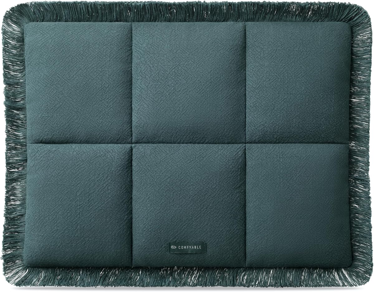 Comfyable Puffy Laptop Sleeve 16 15 14 13 Inch for Women, Compatible with MacBook Air 2026 & MacBook Pro M5 M4 M3 2026, Quilted Linen Soft Puffer Case with Fringe for Computer, Mallard Green