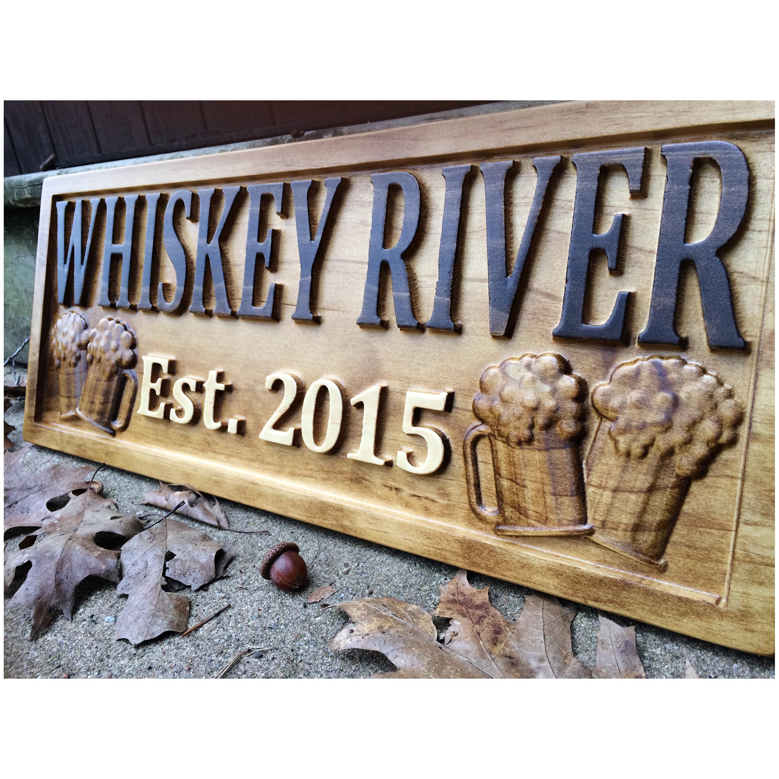 - Personalized Bar Sign Custom Carved Wood Sign Personalized Wood Sign Groomsmen Gift Cabin Sign Man Cave Sign Pub Rustic Home Decor Housewarming Gift Wine Cellar Beer Basement Bar Decor