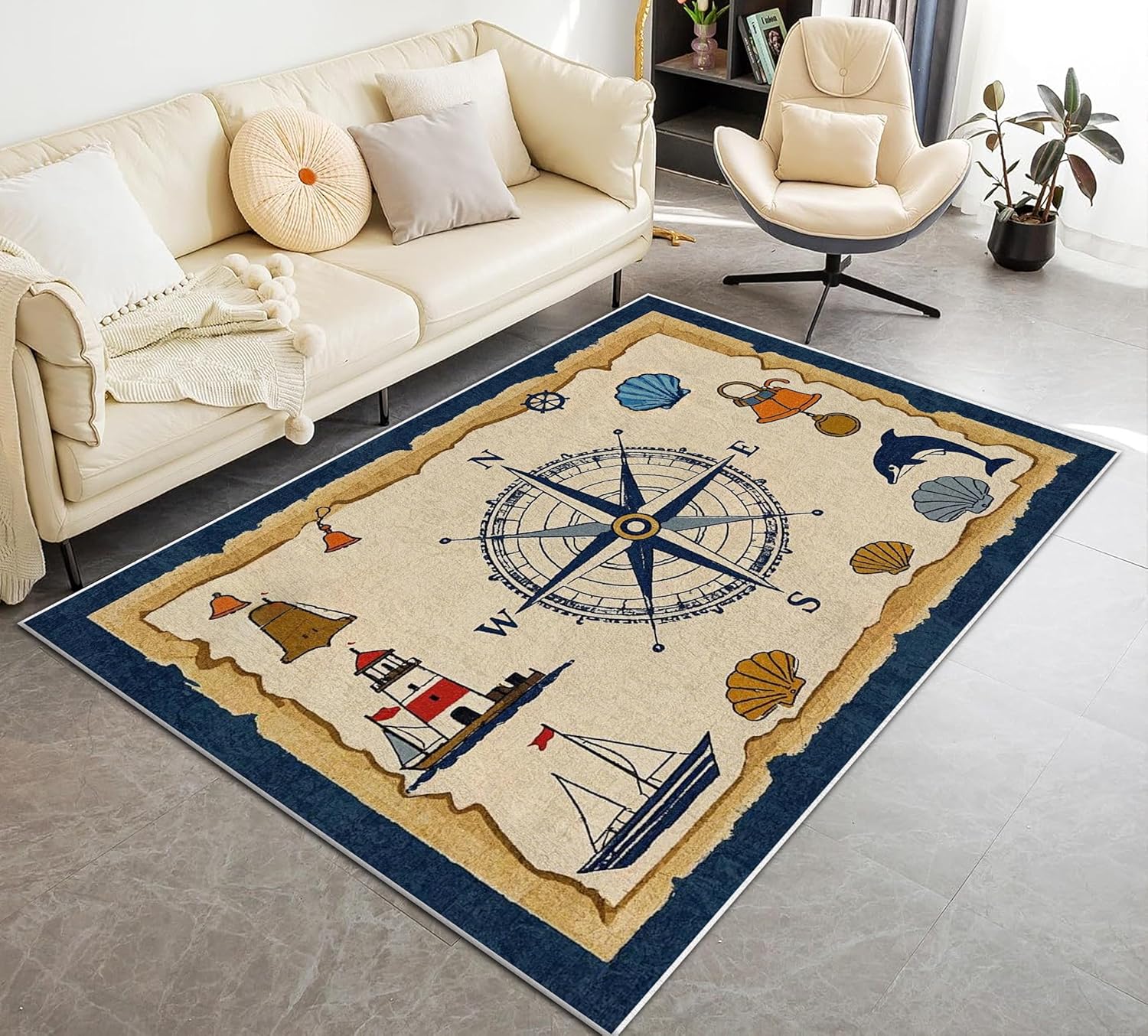 Whale Hallway Runner Rug 2x6ft,3D Ocean Animal Pattern Long Washable Rugs,Coastal Cartoon Double-Headed Whales Carpet Runners,Non Slip Ocean Animal Theme Kitchen Mats for Floor Entrance Bedroom