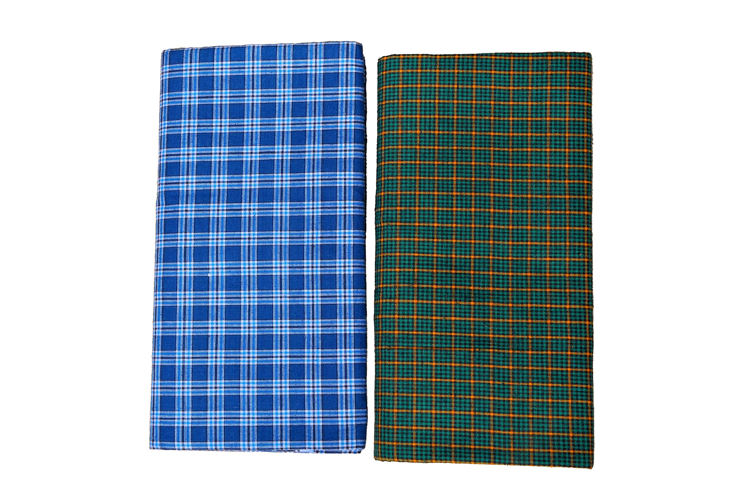 RETRO BRANDRETRO 100% Pure Cotton Checkered Lungi For Men (2.00 Meters - 2.25 Meters - 2.50 Meters) (Pack Of 2) (Stitched - Unstitched Lungi's Available)
