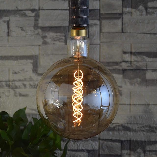 SD LUX Vintage LED Light Bulb Globe 8W G200 Amber E27 XXL Decorative Bulbs(40W Equi.) Dimmable 450LM Large Retro Edison Bulb Pendant Lighting Pendant Light, Warm White 2200K,1 Pack
