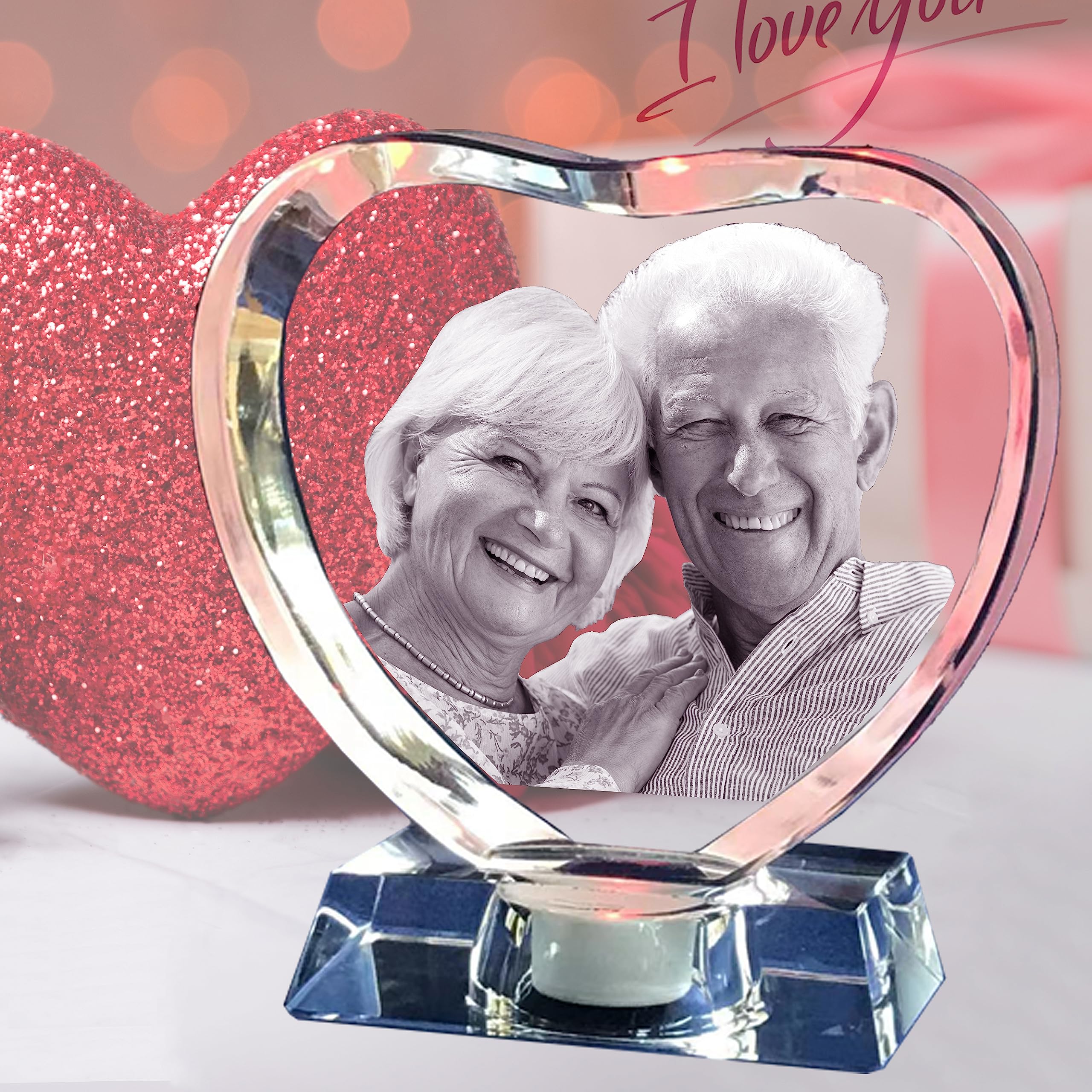 Photo 3D Gravée Dans Le Cristal – Portrait Personnalisé – Cadeau Unique Mariage, Anniversaire, Noël