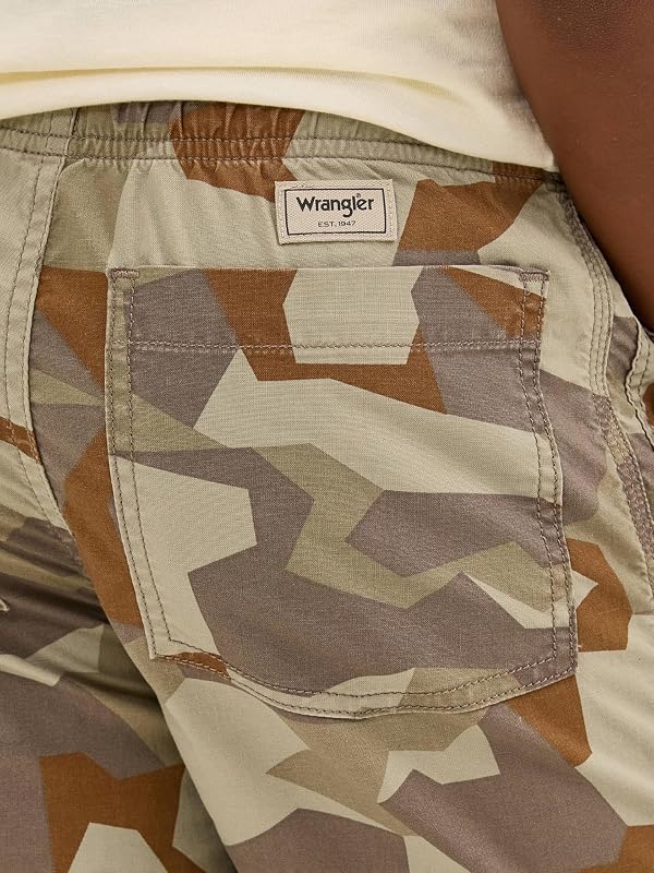 Wrangler Boys' Coastal Crew Utility Short, Geo Camo Khaki, Small by Wrangler - Used condition - Image 3