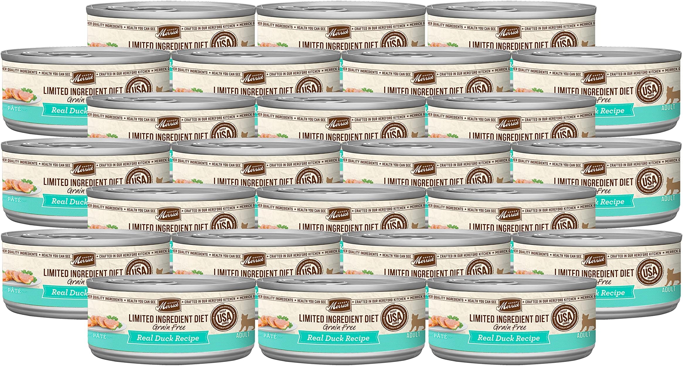 Merrick Pet Care Merrick Limited Ingredient Diet Grain Free Real Duck Pate Canned Cat Food 5 oz x 24 cans