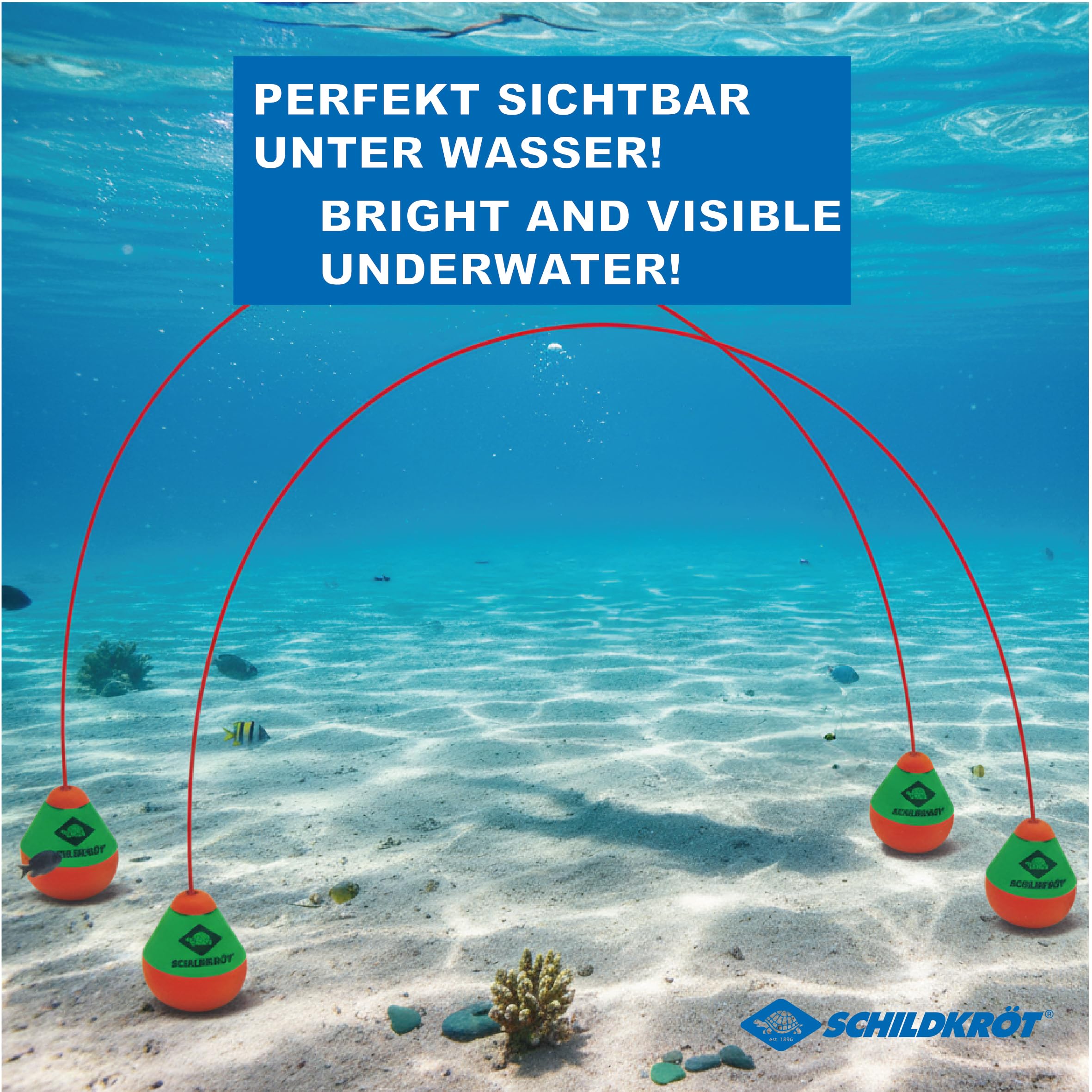 Schildkröt Set di 3 Archi da Tuffo | per Bambini dai 6 Anni in su | Allenamento a Nuoto e Tuffi in Piscina | Archi Subacquei Flessibili | Colori Vivaci, estremità Zavorrate