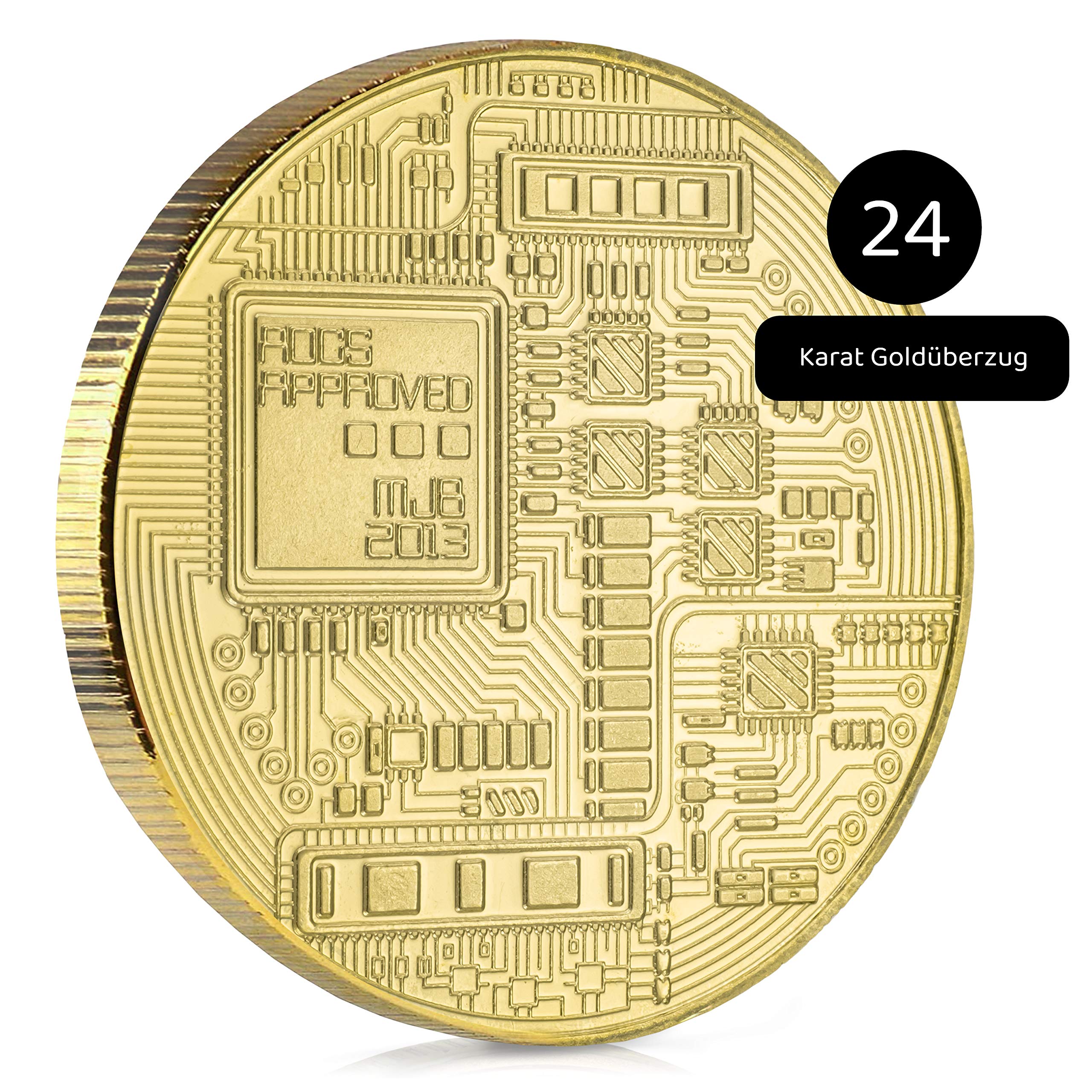 Bitcoin Coin - 2 x Bitcoin Coins with Wafer-Thin 24 Carat Real Gold Coating  - BTC Crypto Coins - Ideal as a Gift (2 x Bitcoins) : Amazon.de: Toys