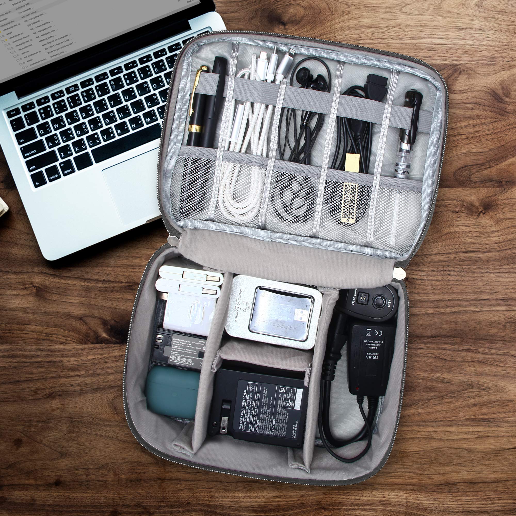 Organizer per elettronica da viaggio universale per cavi borsa organizer impermeabile accessori elettronici custodie per cavi, caricabatterie, telefono, USB, scheda SD, dischi rigidi, power bank, cavi