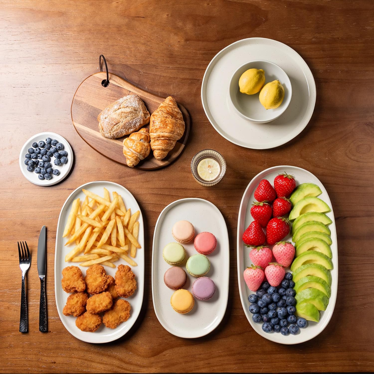 AmorArc Large Ceramic Serving Platter, 15.5"/14"/12.2" Oval Platters Microwave Safe, Serving Trays for Wedding, Stoneware Serving Dish for Entertaining&Party, Set of 3 - Image 7