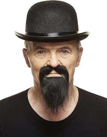 Mustaches Self Adhesive Ducktail Fake Beard, Novelty, False Facial Hair, Costume Accessory for Adults, Black Color