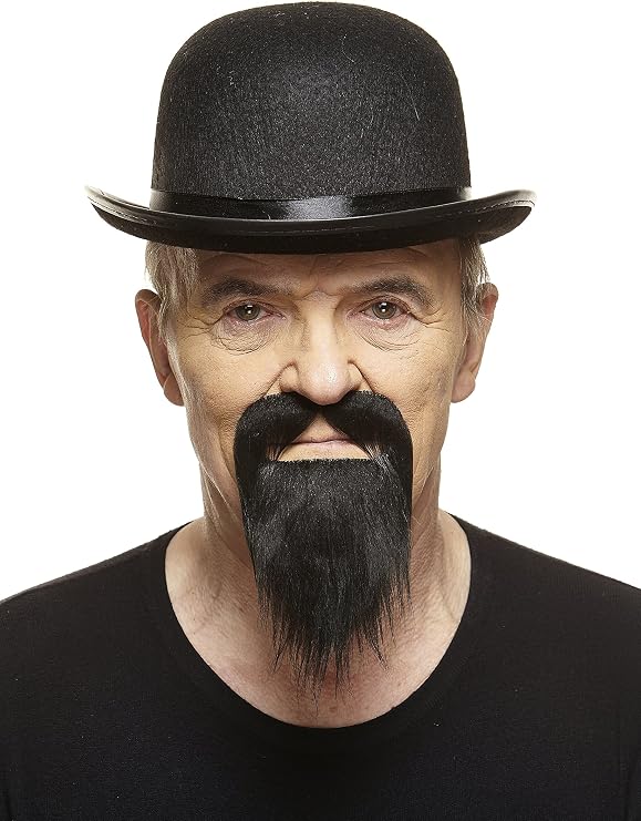 Mustaches Self Adhesive Ducktail Fake Beard, Novelty, False Facial Hair, Costume Accessory for Adults, Black Color