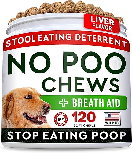 STRELLALAB No Poo Chews para perros Deja de comer caca de perro Coprofagia y disuasorio para comer heces con probióticos, enzimas digestivas y