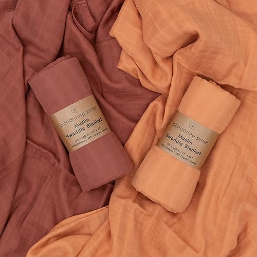 Miniatura 7 de Manta de muselina orgánica para envolver  Mantas de recepción de bebé neutras  Mantas de muselina orgánica de color sólido, colección Earth Tone