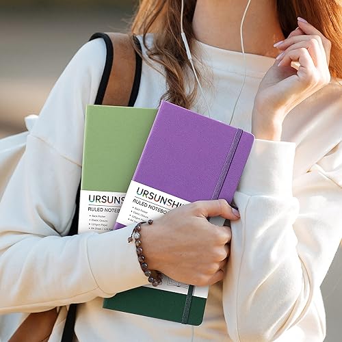 Miniatura 6 de Cuadernodiario a rayas  Diariocuaderno clásico a rayas, 5.3 x 8.26 pulgadas, tapa dura con papel grueso, bandas, soporte para bolígrafo + bolsillo