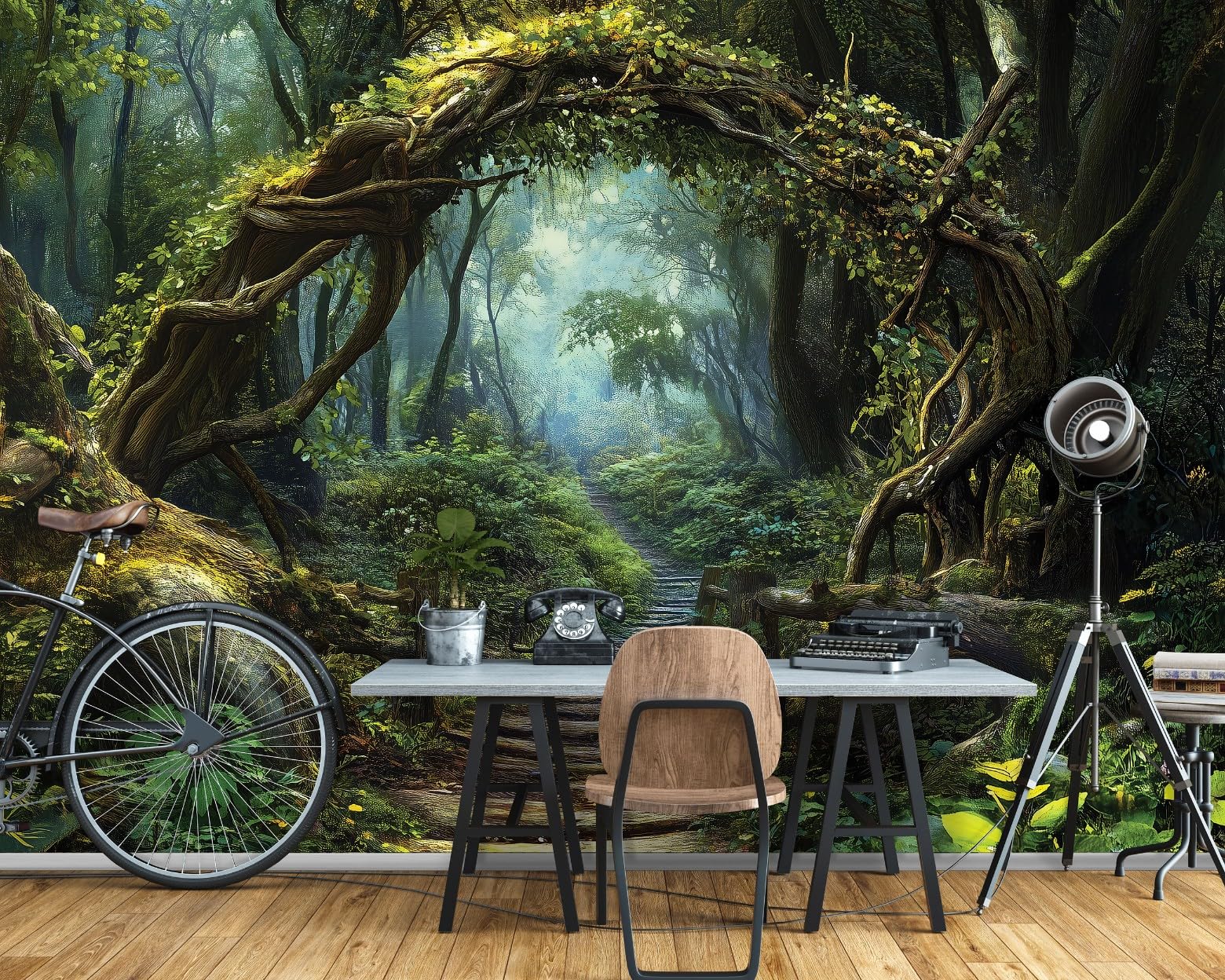 WallArena Vlies Fototapete Wald Fantasie 400x280 cm | Hochwertige Vliestapete, für Wohnzimmer Schlafzimmer, Vliestapete Wandtapete Tapete 3D Effekt- inkl. Kleister