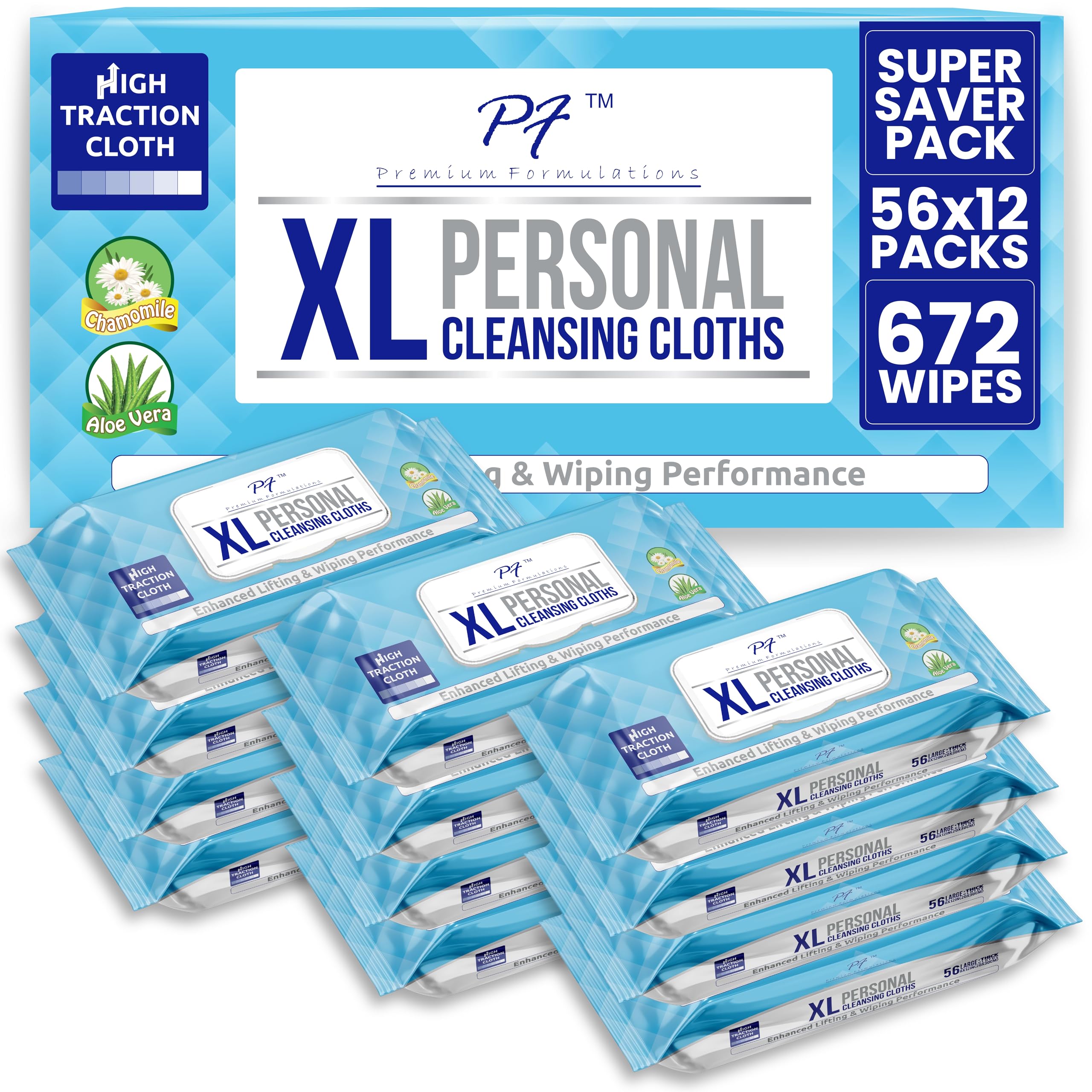 Sponsored Ad - Premium Formulations HIGH TRACTION XL UBER THICK, LARGE, & STRONG Adult Wash Cloths/Adult Wipes VALUE BULK BUY (12 packs x 56 wipes = 672 wipes/case)
