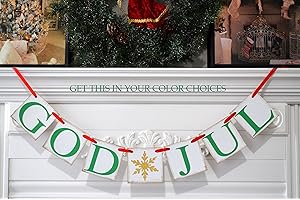 God Jul Banner - Celebrate with Festive Norwegian Holiday Decorations