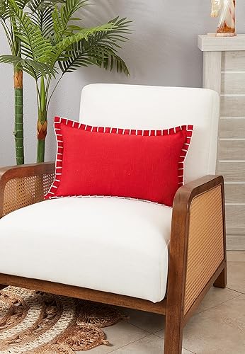 Miniatura 10 de SARO LIFESTYLE Classic Charm - Almohada gruesa con relleno de poliéster, color negro, 12 x 20 pulgadas