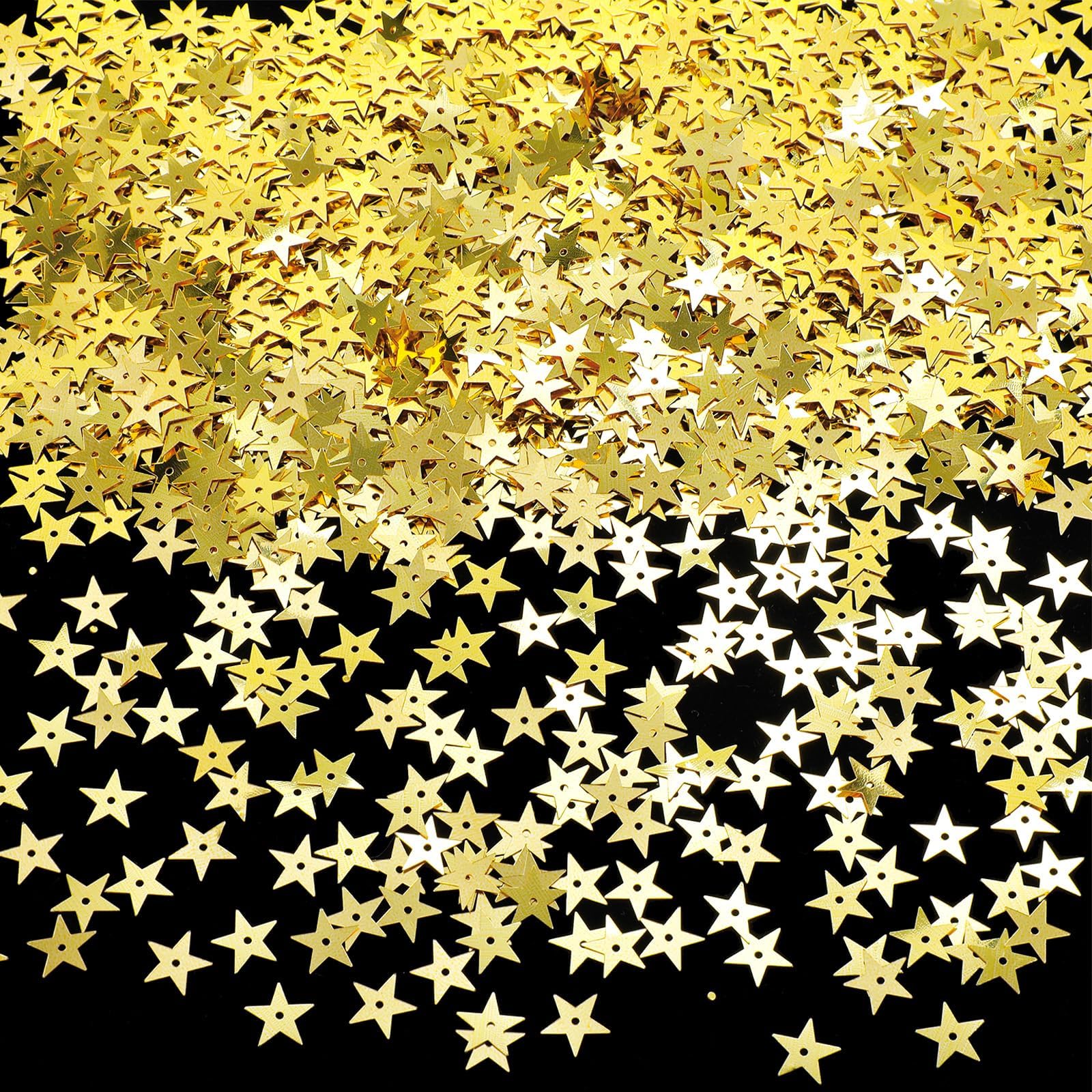 50g Gold Star Sequins 10mm Hollow Embroidery Sequins with Center Holes Star Confetti for Crafts Sewing Jewelry Making Nail Wedding Festival Decorations