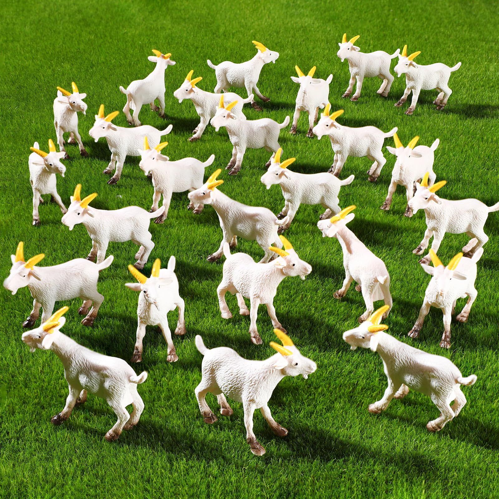 Foilswirl 50 Pcs Mini Goat Figurines Miniature Resin Farm Animal Figurines Set for Decorating Outdoor Micro Landscape Mini Gardens Potted Plant