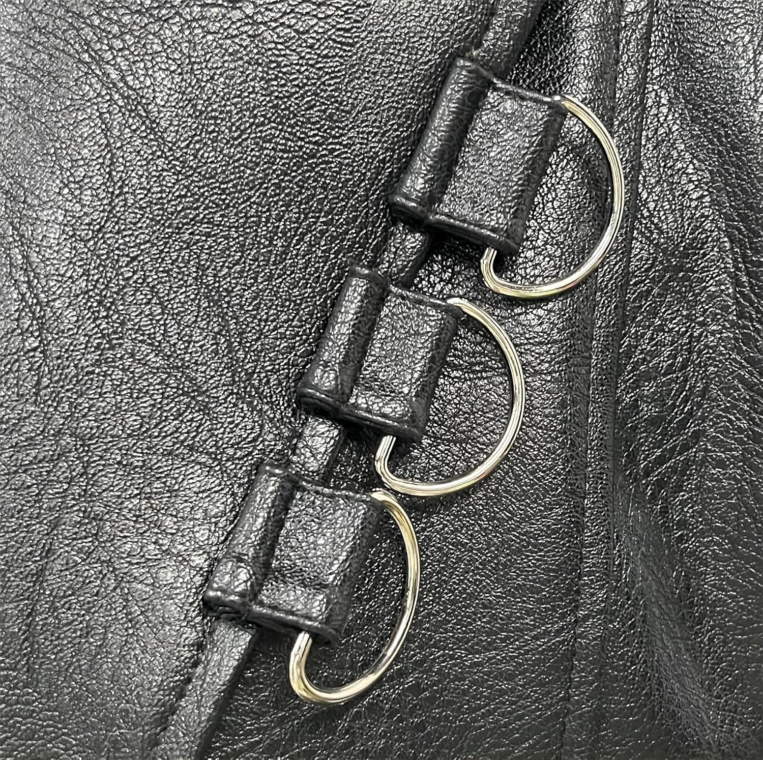 TZMAPU Men's Faux Leather Motorcycle Trench Coat Black Long Punk Jacket - Image 7