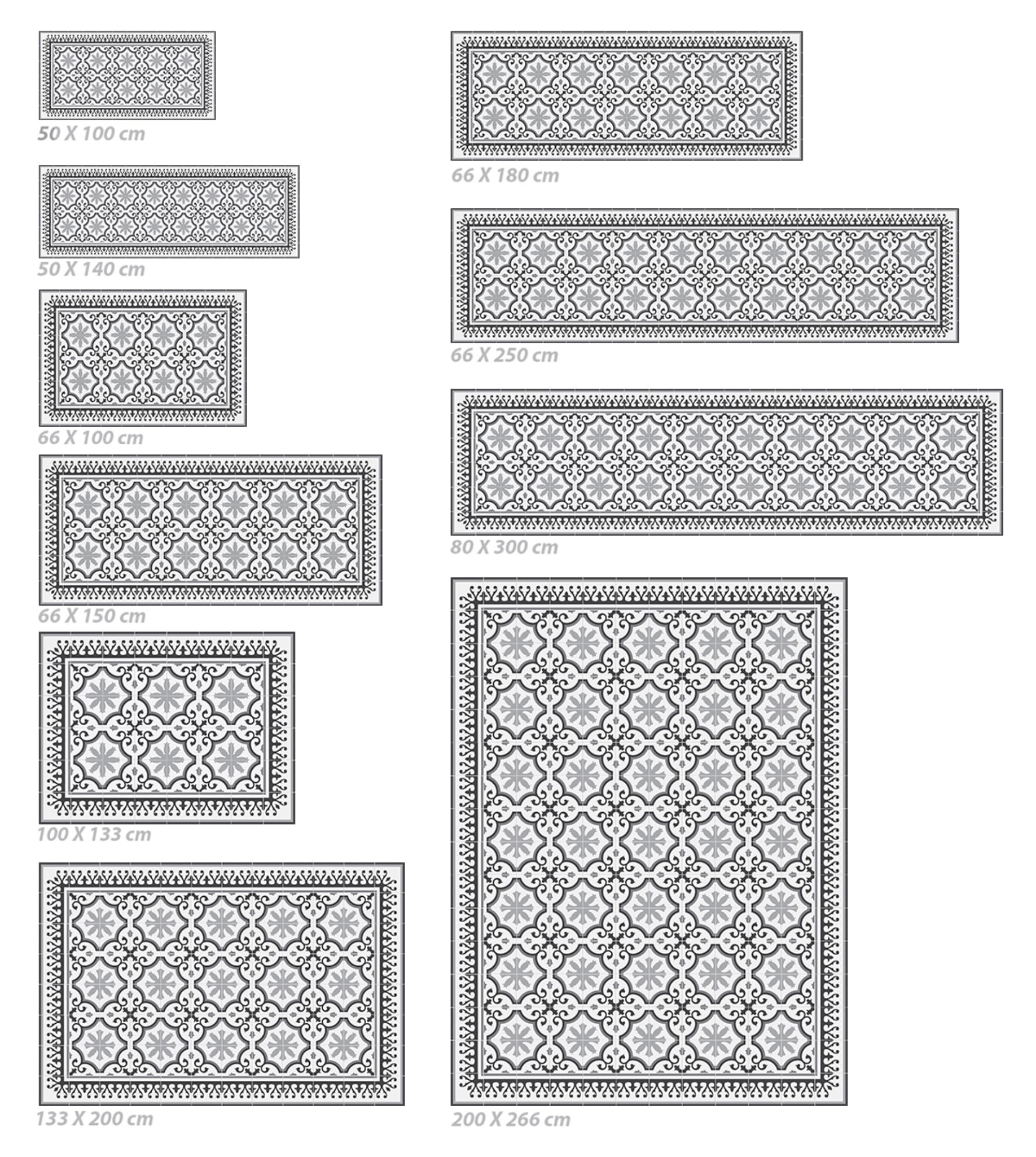 VINILIKO Design | Paryski dywan winylowy 80x300 cm - antypoślizgowy, wodoodporny, zmywalny - różne rozmiary - styl hydrauliczny - dywan winylowy do salonu, kuchni