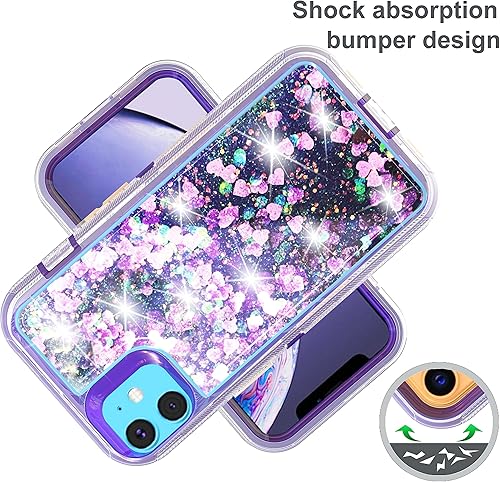 Miniatura 9 de Asuwish Funda de teléfono para iPhone 11 6.1 con protector de pantalla brillante líquida transparente híbrida TPU silicona protectora resistente