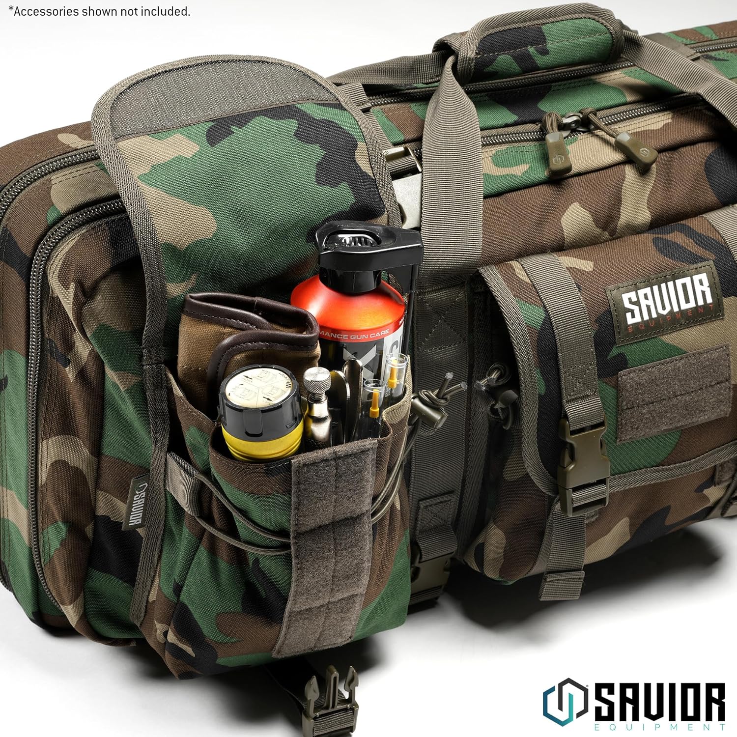 Savior Equipment American Classic Shorty Tactical Double Short Gun Case Pistol Bag, Spacious Front Pockets, Padded Shoulder Strap Included