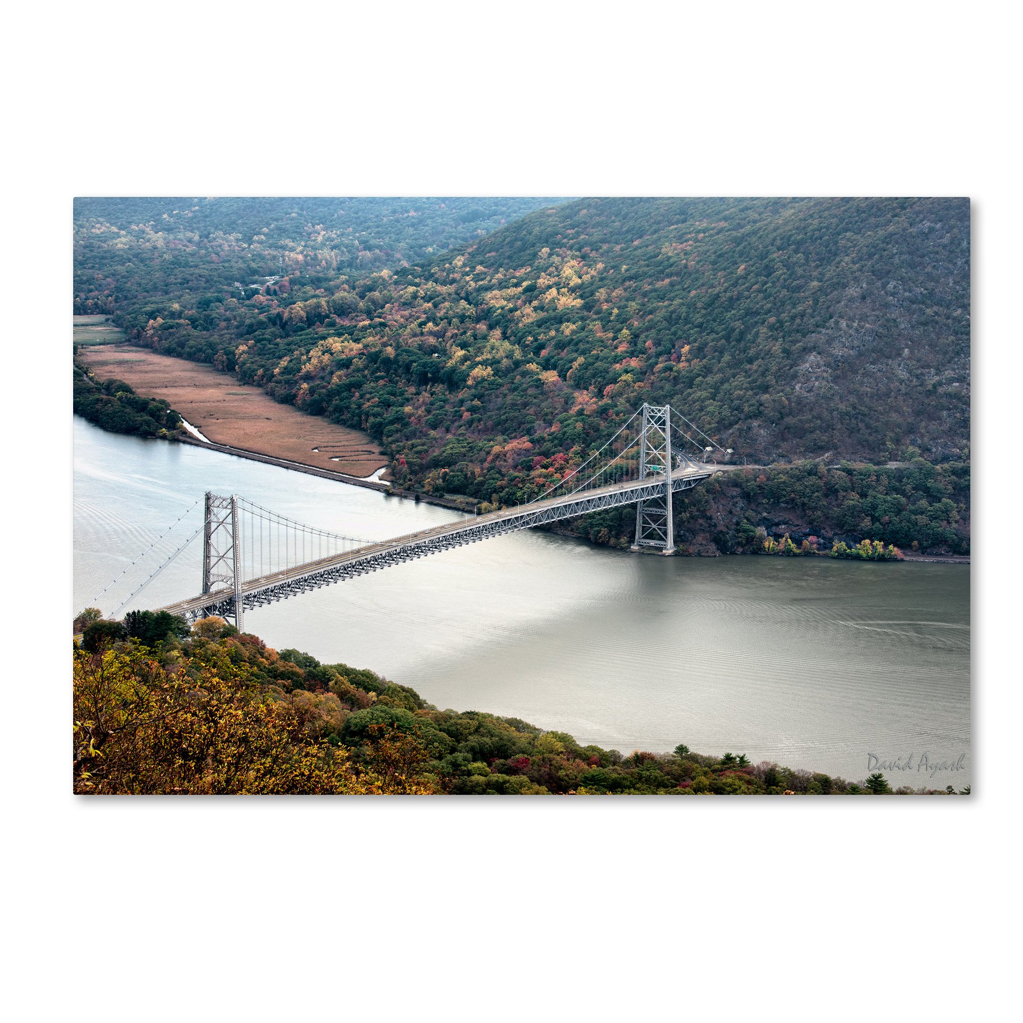 Beer Mountain Bridge by David Ayash Hanging Art Piece, 30"x47" Canvas Wall Art