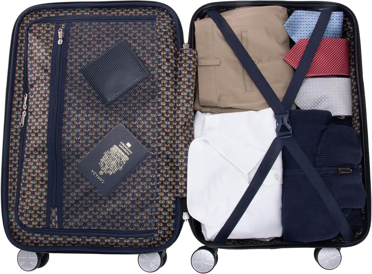 Ben Sherman Norwich Luggage Collection Lightweight Hardside PET Expandable 8-Wheel Spinner Travel Suitcase Bag, Rose Gold, 20-Inch Carry-On