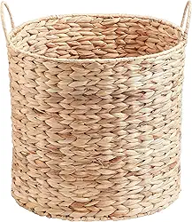 Oikos - Cesto Organizador Redondo com Alças 45cm de Palha Fibra Natural Resistente