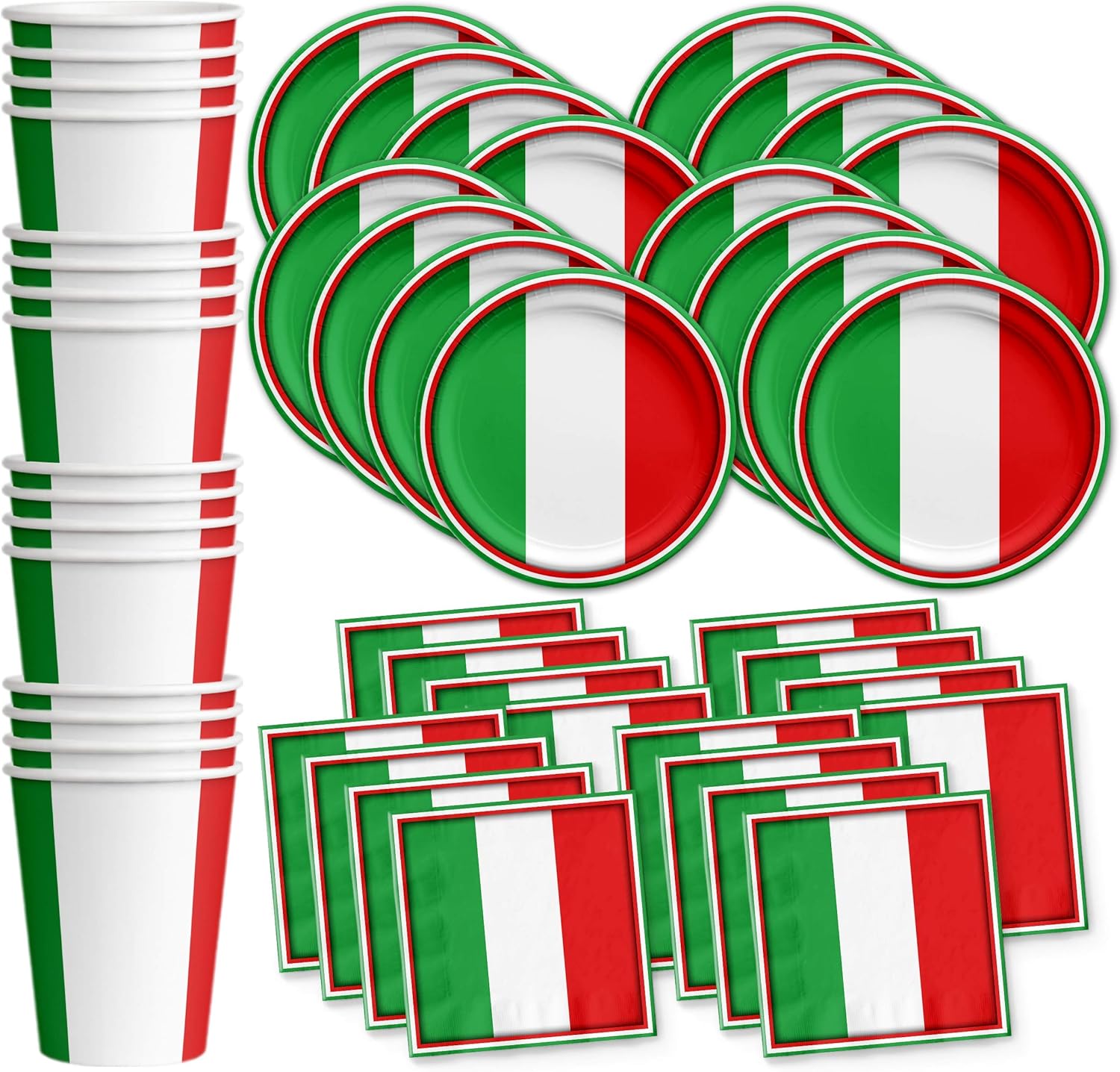 Italy Italian Flag Birthday Party Supplies Set Plates