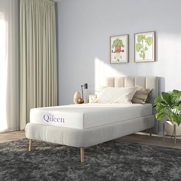 NapQueen 10 Twin-XL Mattress, Bamboo Charcoal Memory Foam Mattress, Bed-in-Box, White