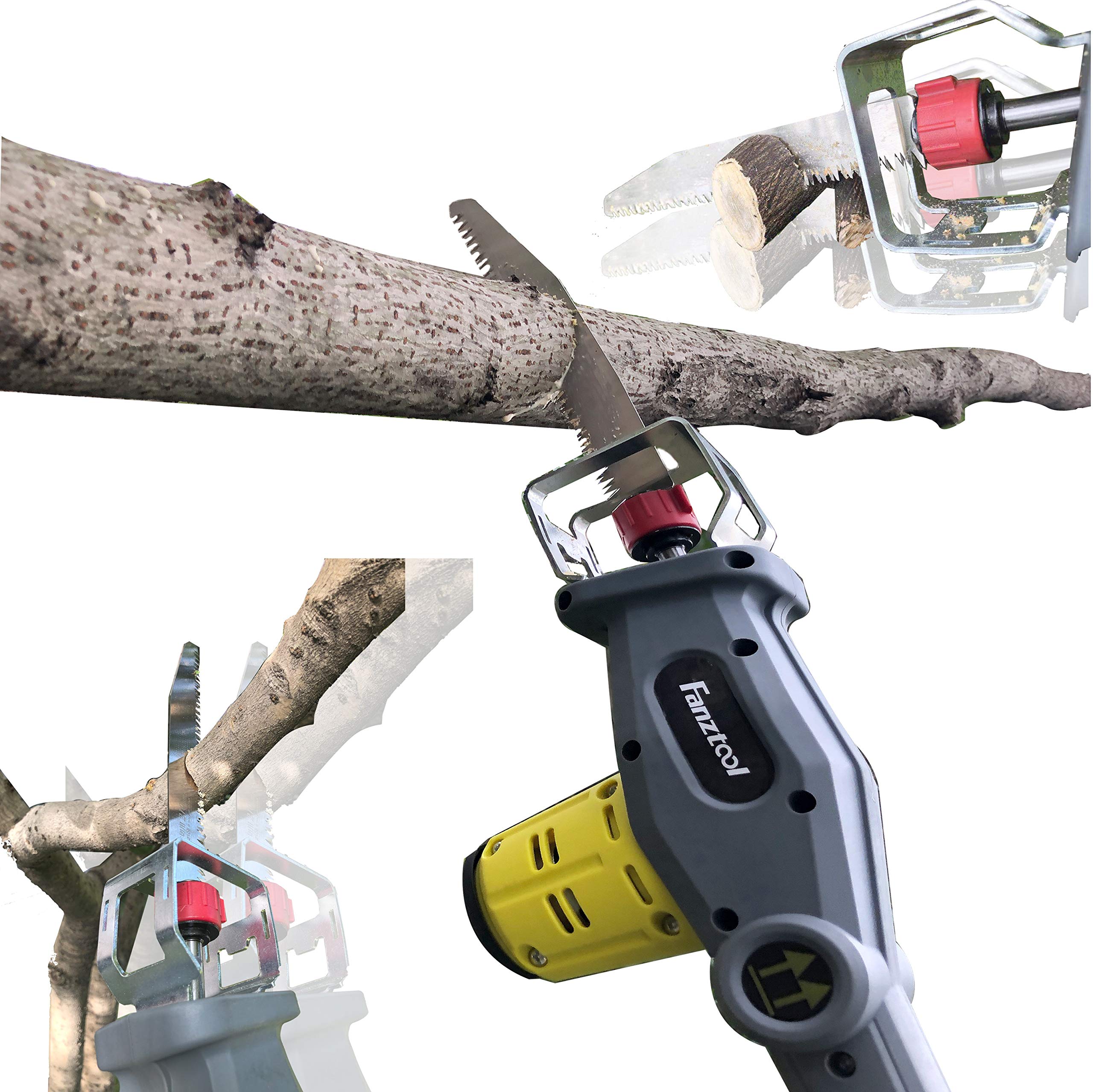 FANZTOOL Blade-Tec Teleskop Akku Hochentaster säbelsäge Handsäge mit 210mm langem Hochleistungs-Sägeblatt, bis 4,7m Reichweite, LEICHT DESIGN (mit 20V akku)