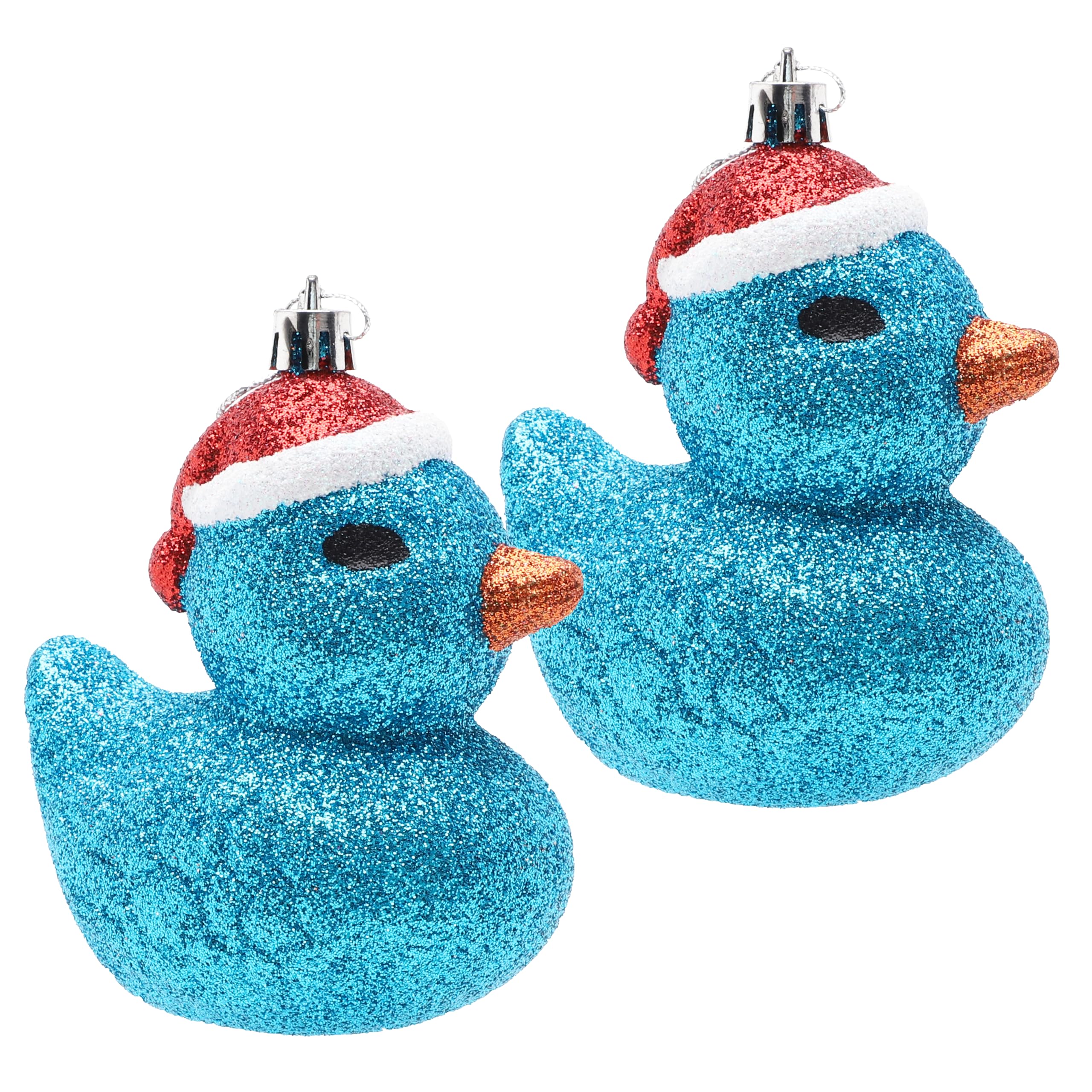Christmas Concepts® Pack of 2-110mm (4.3") Turquoise Glittery Festive Duck Baubles - Christmas Tree Decorations