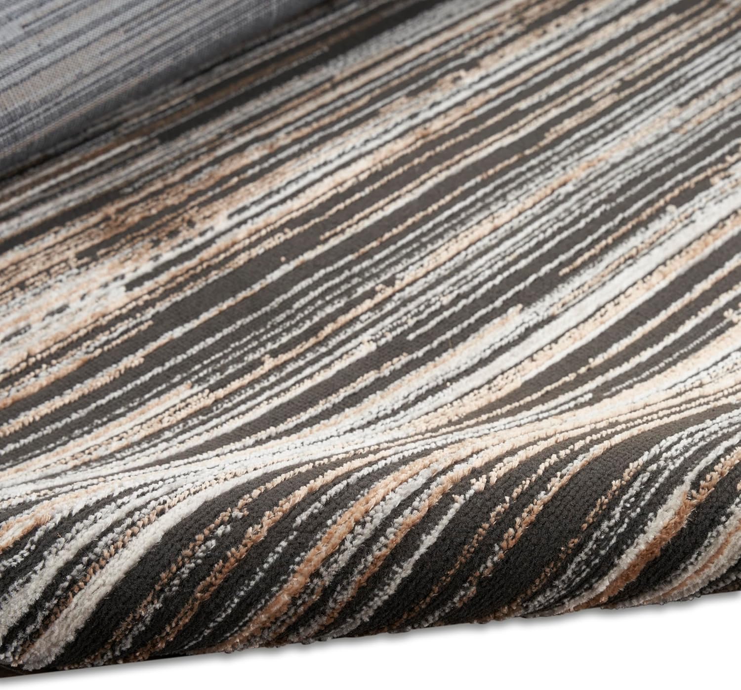 Calvin Klein CK029 Captivating Mocha 5'3" x 7'3" Area Rug - Easy Clean, Non Shedding, Bed Room, Living Room, Dining Room, Kitchen (5' x 7')