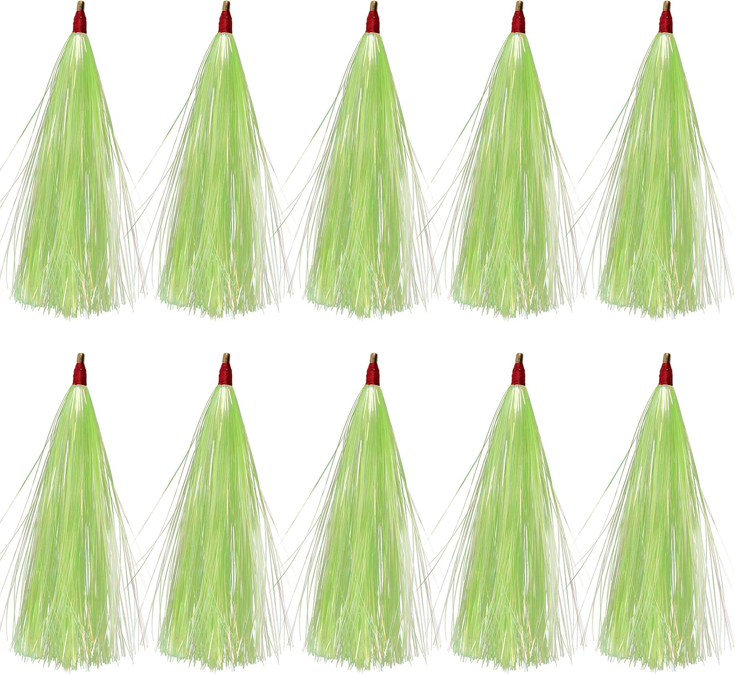 Fishing Teasers Tail 10PCS Bucktail Teasers Mylar Flash