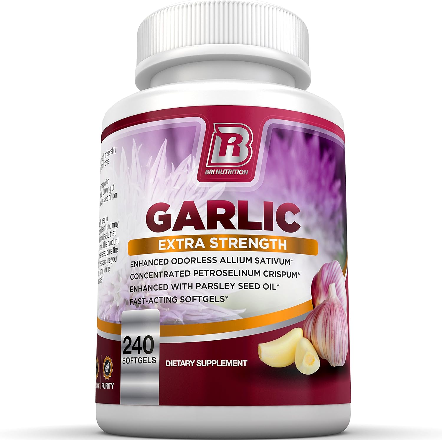 Buy BRI Nutrition Odorless Garlic 240 Softgels 1000mg Pure and