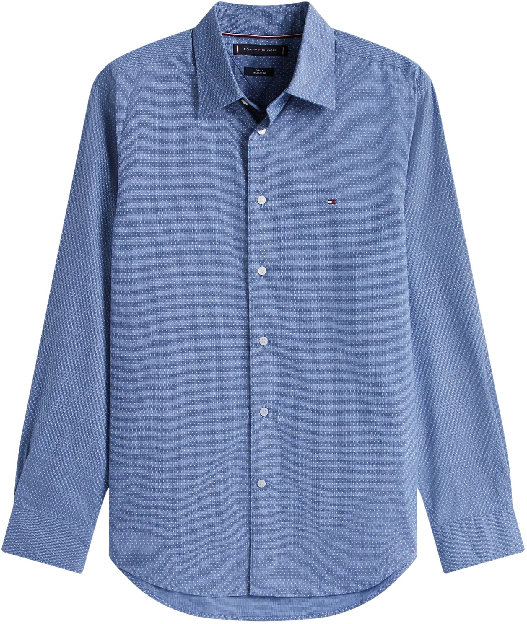 Tommy Hilfiger Herren Hemd Flex Poplin Mini Print Regular Fit