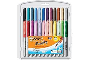 BIC Intensity Fashion Permanent Markers, Fine Point, Assorted Colors, 24-Count